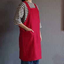 画像をギャラリービューアに読み込む, リネンのバッククロスエプロン|PlusDot+.(プラスドット)