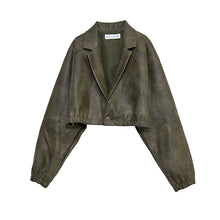 画像をギャラリービューアに読み込む, フェイクレザー テーラード コンビネーション ブルゾン|Nora Lily elle(ノラリリーエル)