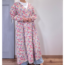 画像をギャラリービューアに読み込む, ブロックプリントのカシュクールワンピース インド綿 一点モノ|かっぽう着屋(カッポウギヤ)|かっぽう着屋(カッポウギヤ)