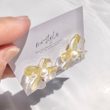 画像をギャラリービューアに読み込む, 水彩FlowerArtイエローピアス/イヤリング|mi-style(ミースタイル)