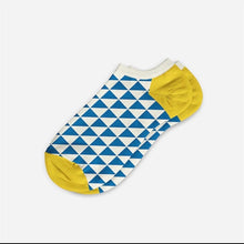 画像をギャラリービューアに読み込む, アズレージョ柄アンクルソックス_Blue Triangle|ポルトッカ