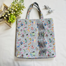 画像をギャラリービューアに読み込む, ウェーブタックトートバッグ(グレー・犬)|Nikomatch(ニコマッチ)