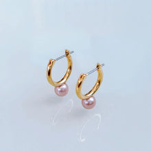 画像をギャラリービューアに読み込む, 天然色 ピンク ホワイト フープピアス|SAKURA jewelry(サクラジュエリー)