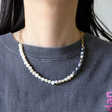 画像をギャラリービューアに読み込む, ブレスレットにもなる!サージカルステンレスチェーンと2style淡水パールのハーフネックレス|FT2 works(エフティーツーワークス)