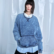 画像をギャラリービューアに読み込む, デニムルック プルオーバー スウェットシャツ|Nora Lily(ノラリリー)