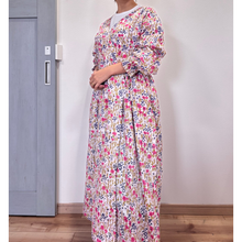 画像をギャラリービューアに読み込む, ブロックプリントのカシュクールワンピース インド綿 一点モノ|かっぽう着屋(カッポウギヤ)|かっぽう着屋(カッポウギヤ)