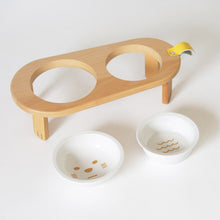 画像をギャラリービューアに読み込む, もぐもぐスタンド フードボウル 陶器 《猫用》 ご飯台 食事台|TOSMU(トスム)