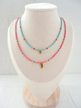 画像をギャラリービューアに読み込む, 【2点セット】ビーズフリンジピアスとピューターチャームネックレス カーマインレッド (イヤリング変更可)ギフトボックス|Ahki Beadwork(アーキービーズワーク)