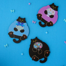 画像をギャラリービューアに読み込む, 猫雑貨・木製プレート&コースター【ねこまみれ 推し色 青】|Ten&O Art+Craft(テンアンドオー アートクラフト)