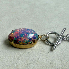 画像をギャラリービューアに読み込む, 【ネックレス】冬の光を纏うファイアオパールとクリスタルガラスのネックレス|ERIKOART(エリコアート)