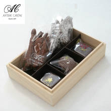 画像をギャラリービューアに読み込む, 木箱入りオランジェット&ポンムとボンボンショコラ3個セット|アントワーヌ・カレーム