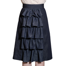 画像をギャラリービューアに読み込む, バッスルティアード デニムスカート|actrhea(アクトレイア)