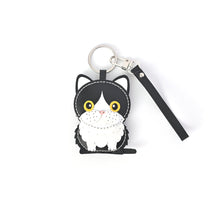 画像をギャラリービューアに読み込む, ハンドメイドレザー製キーホルダーチャーム NECO・ハチワレ|WOODPEPE(ウードペペ)