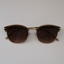 画像をギャラリービューアに読み込む, 7012 ブラウン・ゴールドSUNGLASSES/ブラウンハーフレンズ|chachow eyewear(チャコールアイウェア)