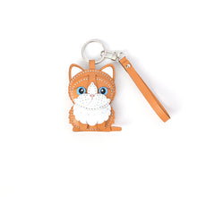 画像をギャラリービューアに読み込む, ハンドメイドレザー製キーホルダーチャーム NECO・チャトラ|WOODPEPE(ウードペペ)