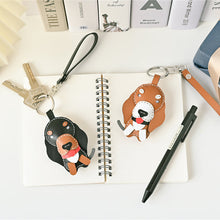 画像をギャラリービューアに読み込む, ハンドメイドレザー製キーホルダーチャーム WANCO・ダックスフンドBLACK|WOODPEPE(ウードペペ)