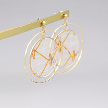 画像をギャラリービューアに読み込む, 美濃和紙のイヤリング/ピアス・メッシュと金糸|マッチュルーム