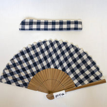 画像をギャラリービューアに読み込む, 「近江の麻」チェック扇子|麻絲商会(マシショウカイ)