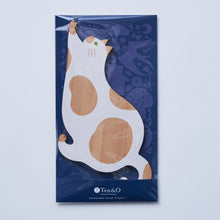 画像をギャラリービューアに読み込む, 猫雑貨・木製プレート&コースター【ねこまみれロング のびる・白】|Ten&O