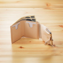 画像をギャラリービューアに読み込む, 外がま口の三つ折財布 ナチュラル|JOLI ALL LEATHER ITEMS(ジョリオールレザーアイテムズ)