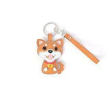 画像をギャラリービューアに読み込む, ハンドメイドレザー製キーホルダーチャーム WANCO・柴犬BROWN|WOODPEPE(ウードペペ)
