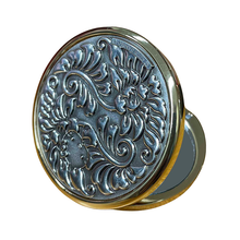 画像をギャラリービューアに読み込む, コンパクトミラーはろうきてい・丸花3D・銀古美|Cuprum by ISHIWATA(クプラム バイ イシワタ)