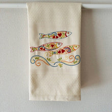 画像をギャラリービューアに読み込む, キッチンタオル_波のイワシ|ポルトッカ