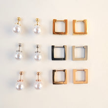 画像をギャラリービューアに読み込む, 316L 4WAYパールスクエアピアス|HOTARU(ホタル)