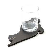 画像をギャラリービューアに読み込む, 猫雑貨・木製プレート&コースター【ねこまみれロング のびる・黒】|Ten&O