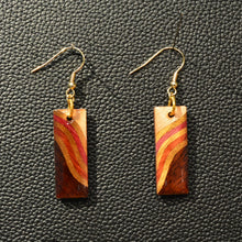 画像をギャラリービューアに読み込む, ピアス 長方形 茶|曲寄木 JuJu(マガリヨセギ ジュジュ)
