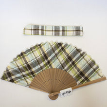 画像をギャラリービューアに読み込む, 「近江の麻」チェック扇子|麻絲商会(マシショウカイ)