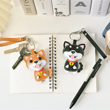 画像をギャラリービューアに読み込む, ハンドメイドレザー製キーホルダーチャーム WANCO・柴犬BROWN|WOODPEPE(ウードペペ)