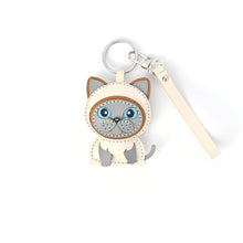 画像をギャラリービューアに読み込む, ハンドメイドレザー製キーホルダーチャーム NECO・シャム|WOODPEPE(ウードペペ)