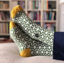 画像をギャラリービューアに読み込む, アズレージョ柄ソックス_Diagonal Green|ポルトッカ