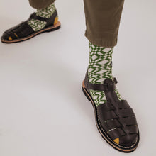 画像をギャラリービューアに読み込む, アズレージョ柄ソックス_Diagonal Green|ポルトッカ