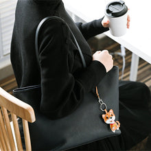 画像をギャラリービューアに読み込む, ハンドメイドレザー製キーホルダーチャーム WANCO・柴犬BROWN|WOODPEPE(ウードペペ)