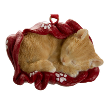 画像をギャラリービューアに読み込む, 毛布にくるまる茶トラ猫オーナメント｜WooBia（ウービア）
