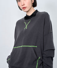 画像をギャラリービューアに読み込む, 【期間限定】カラーステッチ レイヤード ロングスリーブ Tシャツ｜Nora Lily（ノラリリー）
