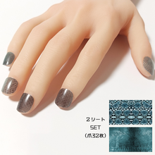 画像をギャラリービューアに読み込む, サイズの選べる半硬化ジェルネイルシール【Gel Nail Stickers 005 scale × snake : Green】｜ENCHANT（エンチャント）
