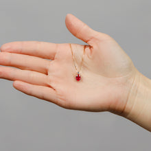 画像をギャラリービューアに読み込む, K18イエローゴールド 非加熱ピジョンブラッドルビーネックレス 1ct /s0363rp｜malvaceae（マルヴェセア）
