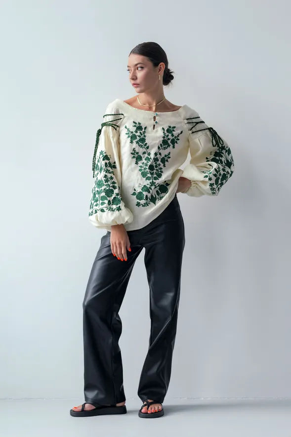 リネン 刺繍ブラウス「ロマンティック」｜Ukrainian Embroidery Wear 