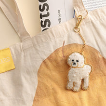 画像をギャラリービューアに読み込む, 幸せをよぶ　ザリ刺繡　バッグチャーム(犬シリーズ)｜猫とイチオクノホシ（ネコトイチオクノホシ）
