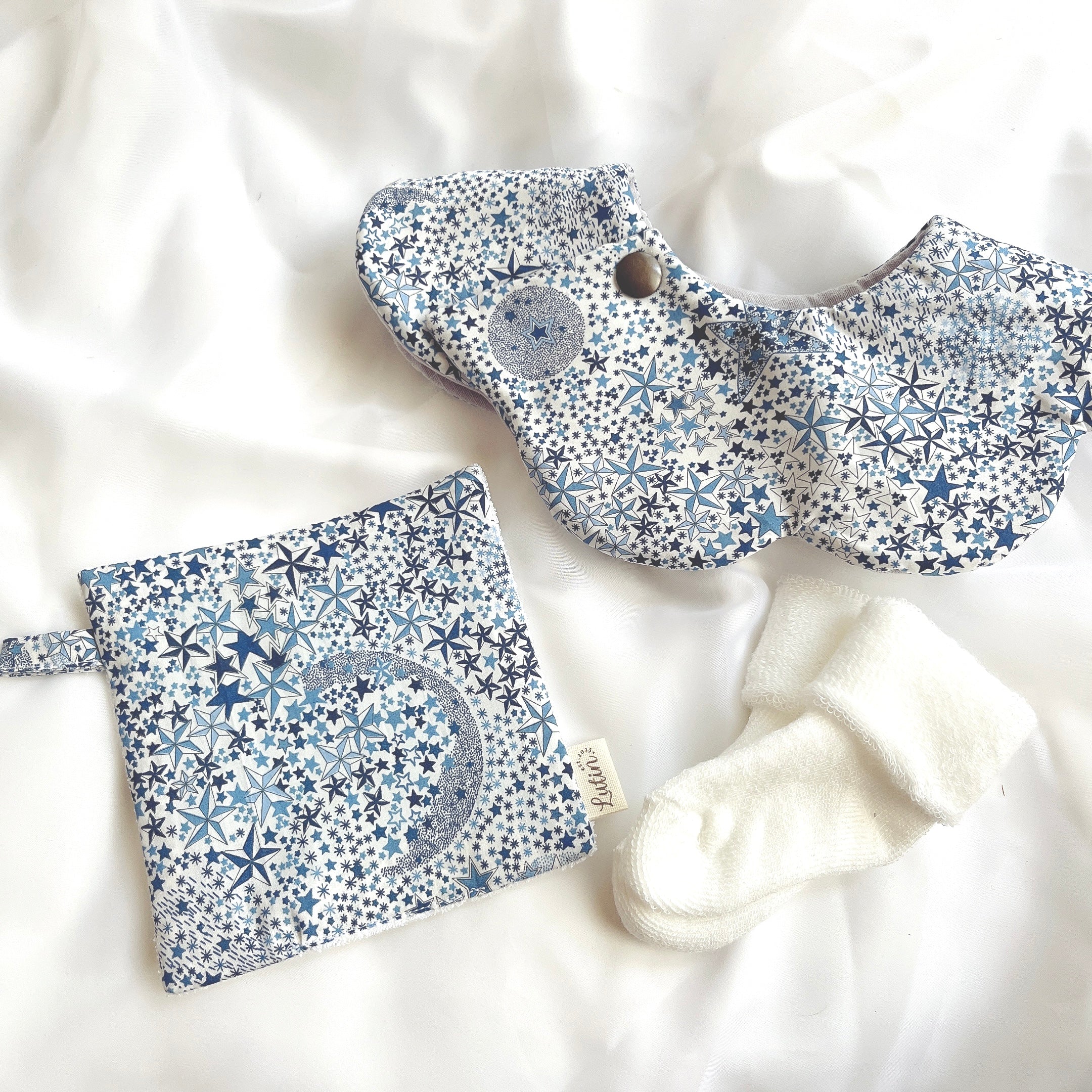 【Liberty blue star】baby gift set｜Lutin（リュタン）