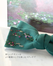 画像をギャラリービューアに読み込む, モネ[睡蓮(1905)] 印象派コレクションNo.5　フランス刺繍　リボンバレッタ｜SUNNY RIBBON（サニーリボン）
