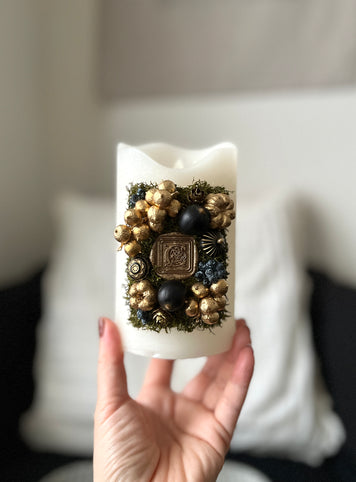 ciel bleu フラワーアートキャンドル スクエアエンブレムⅡ｜ciel bleu（シエルブルー）