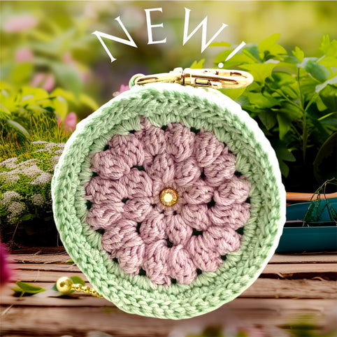 M'S CROCHET コロンと可愛い丸ミニポーチ　お花モチーフ｜M'S  CROCHET（エムズクロシェット）