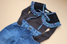 画像をギャラリービューアに読み込む, quilted frill collar (black quilt×blue liberty print)｜RonRon baby &amp; mom（ロンロンベビーアンドマム）
