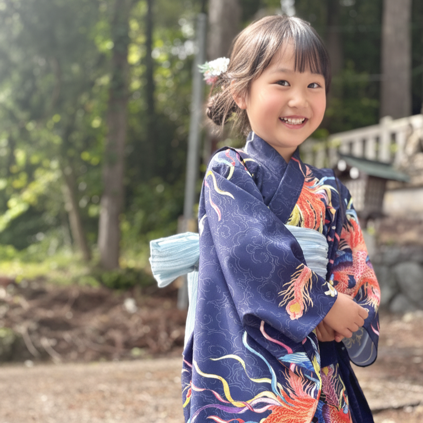 着物・浴衣 TENANO キッズ浴衣・帯セット【鳳凰】山崎大輝デザイン｜KUTANI×KIMONO