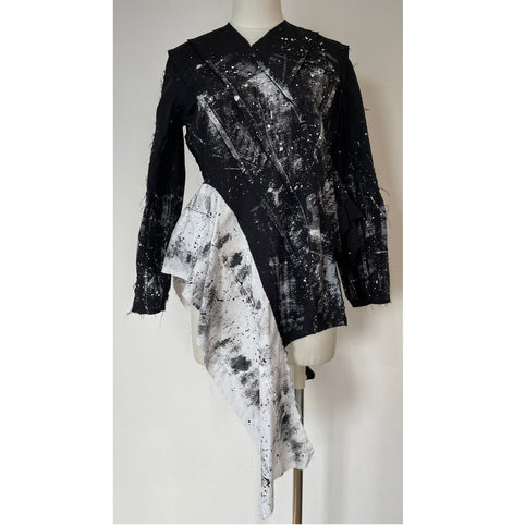Merci DIEU Patchwork shirt paint black - パッチワークシャツ　ペイント黒｜Merci DIEU（メルシーデュー）