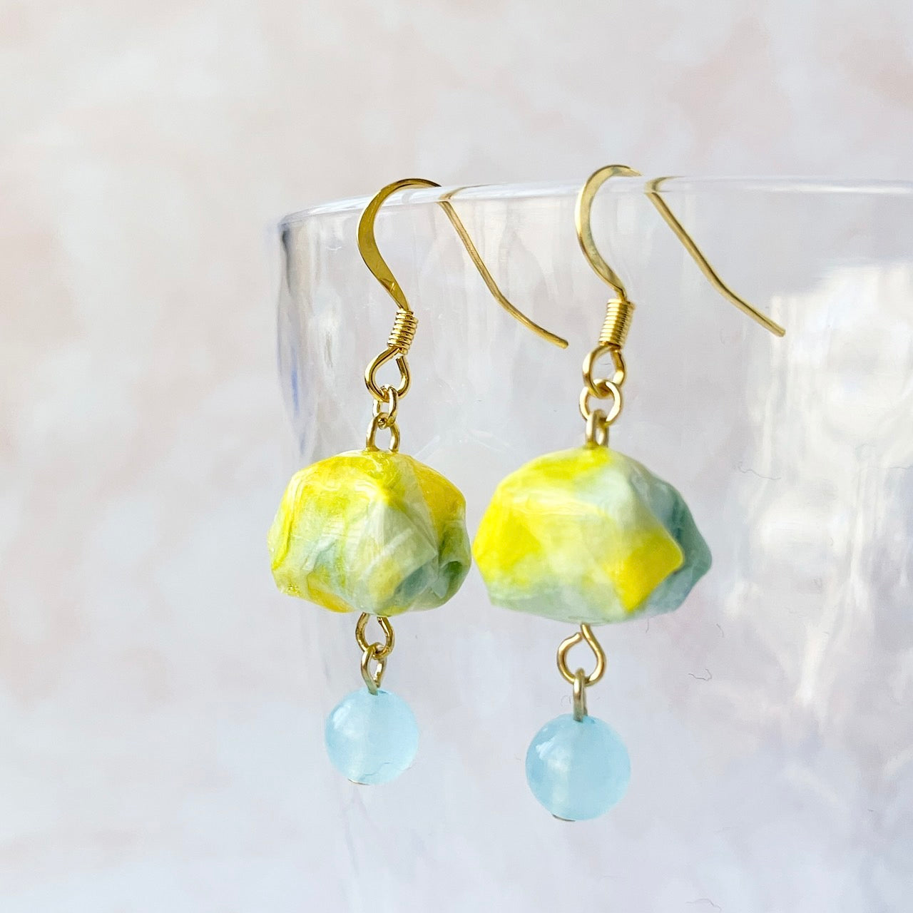 売れました爽やかレモンイヤリングレジン